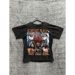 1996 Chicago Bulls Rap Bootleg Shirt Single Stitch Jordan Rodman Pippen‎ Large